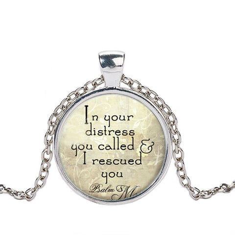 Bible Verse Glass Dome Pendant Necklace