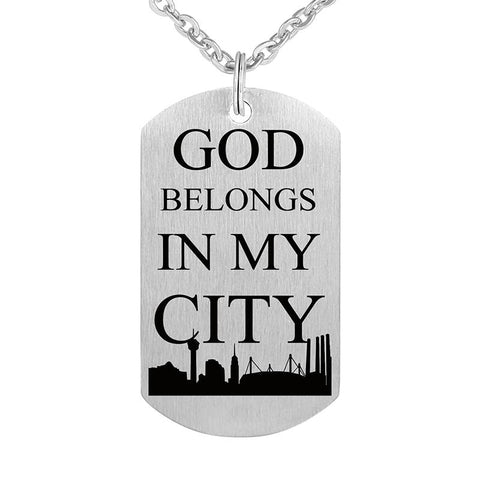 Inspirational Engraved Quotes Dog Tag Pendant