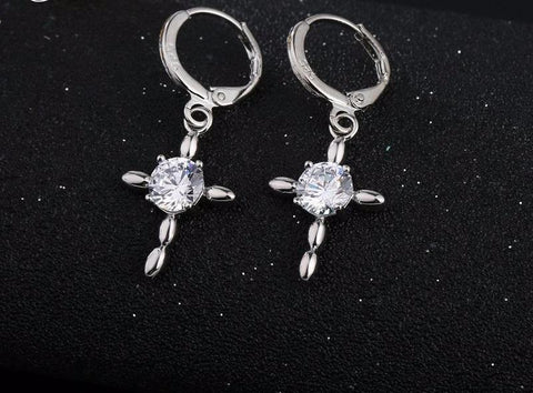 Crystal Pendant Necklace and Drop Earrings Set
