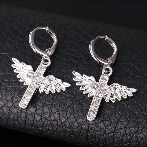 Silver Angel Wings Jewelry Set