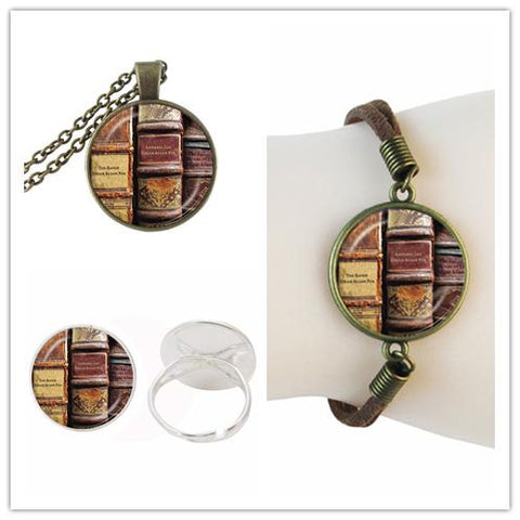 Inspiring Quote Dome Glass Jewelry Set