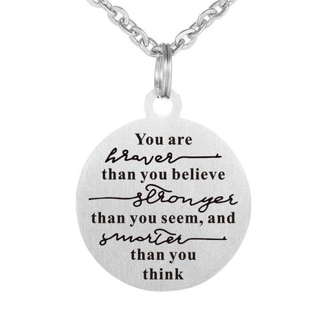 Inspirational Engraved Pendant Jewelry