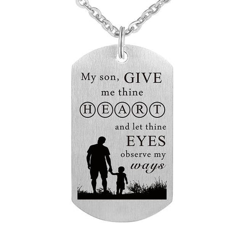 Inspirational Engraved Quotes Dog Tag Pendant