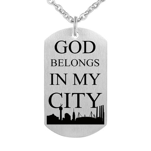 Inspirational Engraved Quotes Dog Tag Pendant