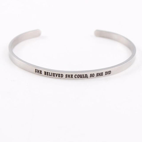 Inspirational Quote Cuff Bracelet