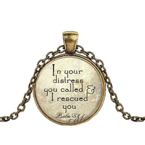 Bible Verse Glass Dome Pendant Necklace