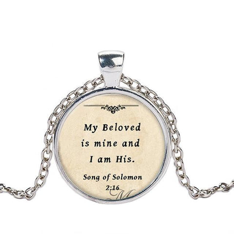 Bible Verse Glass Dome Pendant Necklace