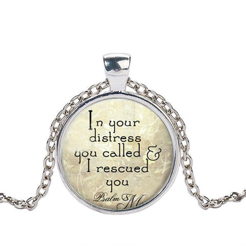 Bible Verse Glass Dome Pendant Necklace